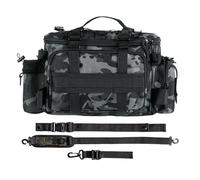 Waterproof Fishing Tackle Bag - Large Gear Organizer | Multi Compartment Storage Pouch with Durable Material for Rods Reels Lures Hooks Accessories River Shore Pier Pond Lake Outdoor Saltwater