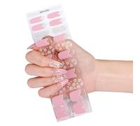 Waterproof Gel Nails Stickers Decals with Strong Adhesive ABS Build Perfectly Fit for Kinds Nails Shapes Bendable Fit Quickly Dry Nail Art Stickers ABS