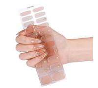 Waterproof Gel Nails Stickers Decals with Strong Adhesive ABS Build Perfectly Fit for Kinds Nails Shapes Bendable Fit Quickly Dry Nail Art Stickers ABS