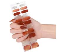 Waterproof Gel Nails Stickers Decals with Strong Adhesive ABS Build Perfectly Fit for Kinds Nails Shapes Bendable Fit Quickly Dry Nail Art Stickers ABS