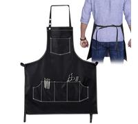 Waterproof Hair Cutting Apron, Pu Leather Adjustable Tool Holder, Black, Coffee, Professional Salon and Multi-Trade Use, for Stylists, Barbers, Artists, Groomers Creative Professionals Safety Apparel