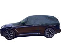 Waterproof Half Car Front & Rear Windshield Outer Cover Thick Fabric With Cotton Lining,Black