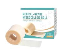 Waterproof Hydrocolloid Roll, Cuttable Tape Hydrocolloid Patch Bandages, Skin Protection Comfort Healing Support, for Face Body Burns Cuts, Walking Outdoor Activity Running Hiking Gym Workout