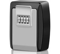 Waterproof Key Box With Code Security Key Box Outdoor Wall Mounted Key Safe Safe Box,Large Key Safe Box,For Home,Office,Garage,Apartment Decoration (Grey)