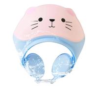 Waterproof Kids Shower Cap - Adjustable Hair Washing Shield with Ears | Cute Cat Design, Soft Silicone -Free Rinsing Guard, for Kids Boys Girls Bath Time Hair Care & Face Protection