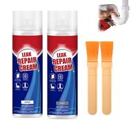 Waterproof Leak Repair Spray With Brush, Fast Dry Roof Sealant Coating, Multi-Surface Crack Filler for Concrete Tile Metal Gutter Window Frame for Indoor & Outdoor Use (2Pcs*Grigio+Bianco)