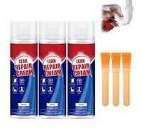 Waterproof Leak Repair Spray With Brush, Fast Dry Roof Sealant Coating, Multi-Surface Crack Filler for Concrete Tile Metal Gutter Window Frame for Indoor & Outdoor Use (3Pcs*Bianco)