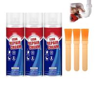 Waterproof Leak Repair Spray With Brush, Fast Dry Roof Sealant Coating, Multi-Surface Crack Filler for Concrete Tile Metal Gutter Window Frame for Indoor & Outdoor Use (3Pcs*Trasparente)