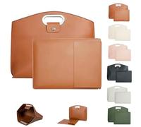 Waterproof Leather 14-16in 2PCS Laptop Bag for Women,Work Tote Bag Set,Leather Handbag Briefcase,for Laptops and iPad Cases (Brown)