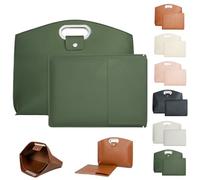 Waterproof Leather 14-16in 2PCS Laptop Bag for Women,Work Tote Bag Set,Leather Handbag Briefcase,for Laptops and iPad Cases (Green)