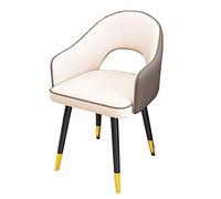 Waterproof Leather Dining Chairs with High Back Cushions Steel Legs - Modern Accent Armchair for Kitchen & Living Room (White & Dark Gray)