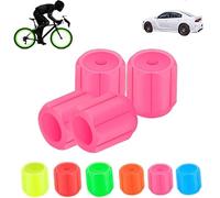 Waterproof Luminous Car Tire Valve Caps, Glow in The Dark Tire Valve Caps, Universal Fluorescent Bicycle Stem Covers, Car Mods Accessories Ruck, SUV, Motorcycles, Bike (Pink,50PCS)