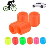 Waterproof Luminous Car Tire Valve Caps, Glow in The Dark Tire Valve Caps, Universal Fluorescent Bicycle Stem Covers, Car Mods Accessories Ruck, SUV, Motorcycles, Bike (Orange,50PCS)