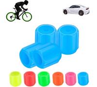 Waterproof Luminous Car Tire Valve Caps, Glow in The Dark Tire Valve Caps, Universal Fluorescent Bicycle Stem Covers, Car Mods Accessories Ruck, SUV, Motorcycles, Bike (Blue,4PCS)