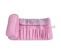 Waterproof Makeup Brush Case, Travel Cosmetic Pouch, 9 inches Makeup Brush Storage Bag with Silicon Finish, Polyester Holder with Stand Design, Beauty Organizer with Interior Dividers, Tool Case