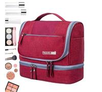 Waterproof Makeup Pouch | Travel Cosmetic Organizer | Wet and Dry Separation Pouch | Makeup Pouch with Hook | Wet and Dry Separation Travel Pouch, Storage Organizer with Hook for Home Travel