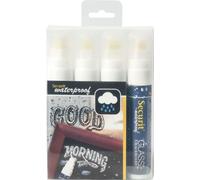 Waterproof marqueur craie, épaisseur : 7-15 mm, blanc, 4 pcs.