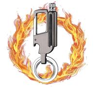 Waterproof Metal Permanent Matches,Flint Fire Starter Bottle Opener Car Key Ring Lighter Refillable Kerosene Outdoor Emergency Rescue Equipment