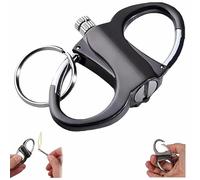 Waterproof Metal Permanent Matches, Key Ring Lighter,for Mountaineering, Stone and Steel Fire Starter Kit for Camping, Cars and Home (Black)
