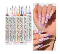 Waterproof Nail Markers, Cuticle Drawing Pen Set, 12 Colors 0.7mm Quick Dry Art Tool with Fine Tip Design, Precision Nail Decoration Kit, Acrylic Art Pen with Smooth Flow, Salon Beauty Tool for Home