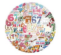 Waterproof Number Sticker Pack - Vinyl Meme Laptop Decals, Aesthetic Sticker Set for Scrapbook Guitar Phone, Pvc Graphic Stickers with Strong Adhesive, Craft Kit with Fun Design