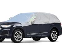 Waterproof Outdoor Half Cover For Front And Rear Windshield Thick Fabric With Cotton Lining,Silver