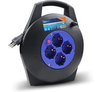 Waterproof Outdoor Power Strip With Cable Reel 4 Outlets And 1.5 M Cable With Italian Plug 16 Amp Black