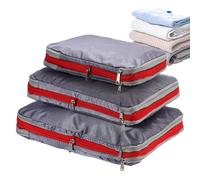 Waterproof Packing Cubes - Triple Pack Storage Bags, Fabric Suitcase Organizers, Space Saving Fold Flat Design | Efficient Wardrobe Packing System For Vacation Travel Closet Clothing Management