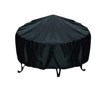 Waterproof Patio Fire Pit Cover Black Protector Grill BBQ Shelter Outdoor Garden Yard Round BBQ Cover Canopy Furniture Covers(76x30cm)