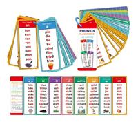 Waterproof Phonics Flash Cards, Fun and Safe Educational Word Game for Children, Ideal for Home, Preschool, Classroom, Travel, Camping, Birthday, Holiday Party, or Group Play, Interactive and Engaging