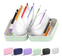 Waterproof Pill Organizer Set, 14 Color Pill Pouches Reusable Binder Zippered Pill Storage, 7-14 Day Portable Travel Medicine Case for Vitamins Fish Oils (Green)