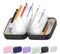 Waterproof Pill Organizer Set, 14 Color Pill Pouches Reusable Binder Zippered Pill Storage, 7-14 Day Portable Travel Medicine Case for Vitamins Fish Oils (Black)