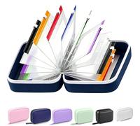 Waterproof Pill Organizer Set, 14 Color Pill Pouches Reusable Binder Zippered Pill Storage, 7-14 Day Portable Travel Medicine Case for Vitamins Fish Oils (Blue)