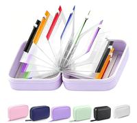 Waterproof Pill Organizer Set, 14 Color Pill Pouches Reusable Binder Zippered Pill Storage, 7-14 Day Portable Travel Medicine Case for Vitamins Fish Oils (Purple)