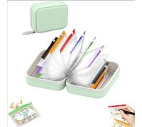 Waterproof Pill Pouch Set for Travel, A8 Waterproof Pill Organizer Set with Reusable Pouches, Vitamins & Small Essentials On the Go with 14 Color-Coded Bags (Green)