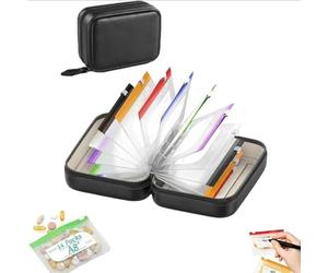 Waterproof Pill Pouch Set for Travel, A8 Waterproof Pill Organizer Set with Reusable Pouches, Vitamins & Small Essentials On the Go with 14 Color-Coded Bags (Black)