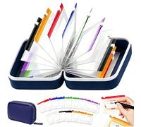 Waterproof Pill Pouch Set - Travel Pills Organizer with 14pcs Color-coded Pouches, A8 Waterproof Pill Pouches with Crush-Resistant Shell for Travel, 7 to 14 Days of Meds & Medicine (Navy)