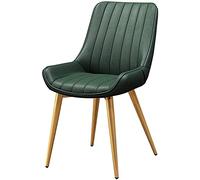 Waterproof PU Leather Dining Chair Metal Legs in Black (Green & Gold Options) - Stylish Modern Design for Home & Restaurant Use