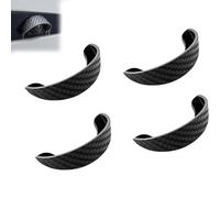 Waterproof Rear View Camera Rain Shield Cover, Fiber Pattern， 4PCS | Universal Car Backup Hood, Rear View and Side Camera Visor Covers, Backup Camera Rain Hood Cover with Curved Black Pvc Canopy