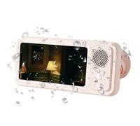 Waterproof Shower Phone Holder with Wireless Bluetooth Speaker, 2026 New 2 in 1 Shower Bluetooth Speaker & Phone Holder, 360 Rotation Holders Mount (Pink)