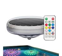 Waterproof Solar Pool Light - Remote Control 9 Modes 3 Brightness Levels IP67 Floating Decorative Lamp ABS PC Material Spa Pond Garden Patio Bathtub Summer Party Ambient Lighting Use