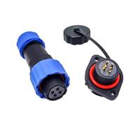 Waterproof solder Connectors SP17 Series 4 pin Female Plug & Male 2 Hole Flange Socket Waterproof Connectors