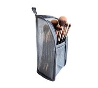 Waterproof Standing Toiletry Bag, Mesh Cosmetic Pouch, 12x8.66 inches Self-Standing Makeup Organizer for Women, Clear Toiletries Bag for Home Bathroom Gym Hotel, Portable Travel Hygiene Case