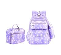 Waterproof Star Design Kids School Backpack 3-Piece Set with Lunch Bag