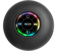 Waterproof Suction Cup Shower Speaker with LED Light HD Sound Powerful Suction Cup Speaker for Home Party Bathroom (Black)