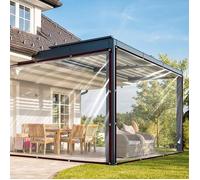 Waterproof Tarpaulin 2 x 2 m Transparent Tarpaulin with Eyelets Outdoor Winter Protection for Roof Panels Pergola 2x2m