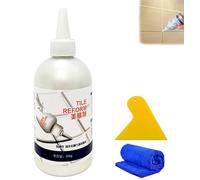 Waterproof Tile Gap Repair Filler, Tile Reform Waterproof Gap Repair Filler, Grout Tiling Tile Reviver Repair, Tile Grout Repair Kit for Living Room Floor, for Joints Line, Gaps (White, 300g)