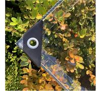 Waterproof Transparent Tarpaulin,420 g/m²,0.3 mm Thick Multifunctional PVC Protection Tarpaulin with Eyelets,for Swimming Pools,Garden,Car,Furniture,Includes Rope and Cable Ties (1 x 2 M)
