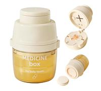 Waterproof Travel Pill Organizer - Cutter Storage Case, Weekly Box with Secure Seal, Pill Container with Easy Open, Daily Organizer for Women Men, Pills Case for Camping Hiking Trip