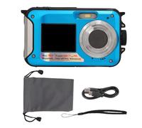 Waterproof Underwater Digital Camera Full HD 2.7K 48MP 16X Zoom Dual Screens Red (Blue)